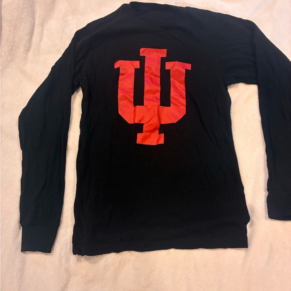 Black Long-Sleeve Shirt with Red Graphic
